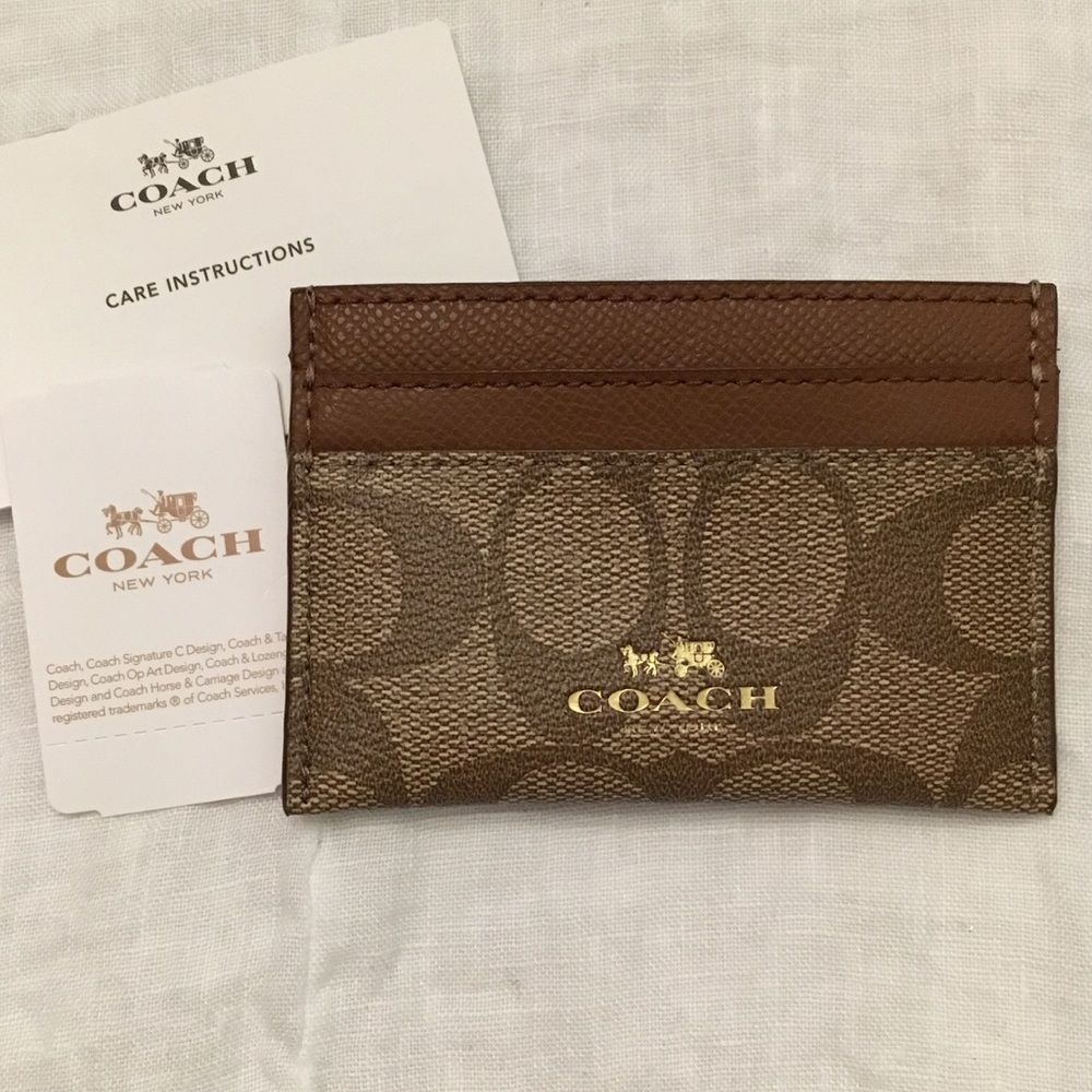 NWT Coach Signature Leather CC Holder
